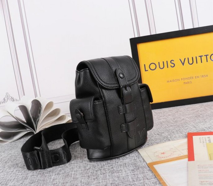 Louis Vuitton Taurillon Leather Christopher XS Backpack In Black