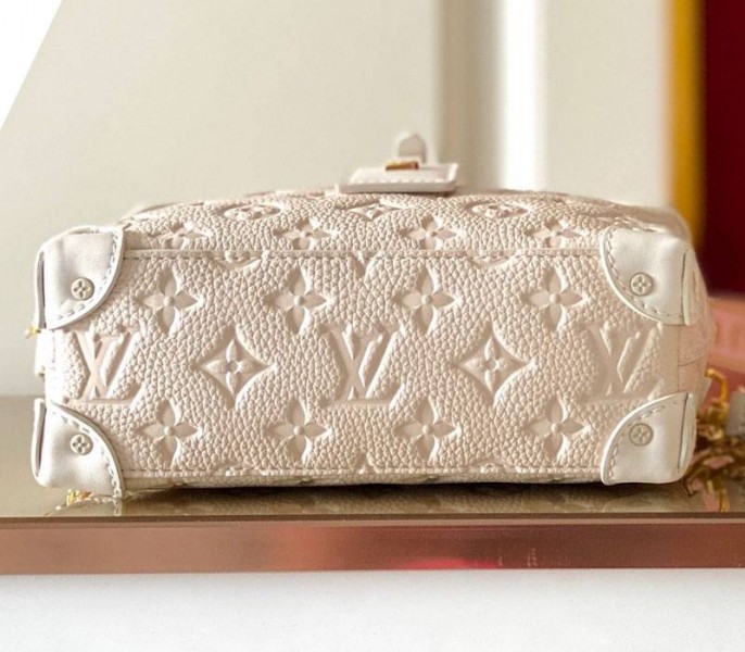 Louis Vuitton Monogram Empreinte Petite Malle Souple Handbag In Cream