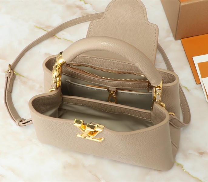 Louis Vuitton Capucines BB Handbag In Galet Gray