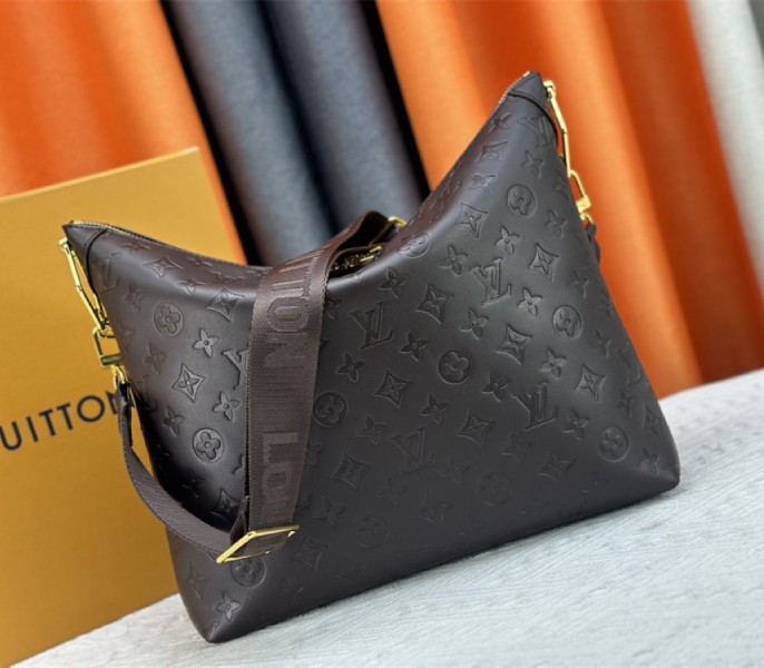 Louis Vuitton Monogram Empreinte Coussin MM Hobo In Chocolate