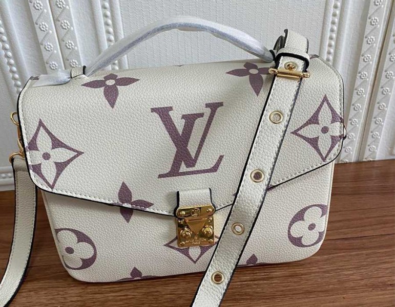 Louis Vuitton Bicolor Monogram Empreinte Metis Bag In Cream And Bois De Rose Pink