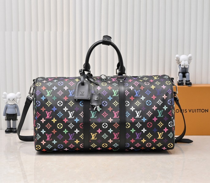 X TM Multicolored Keepall Bandouliere 50 In Black