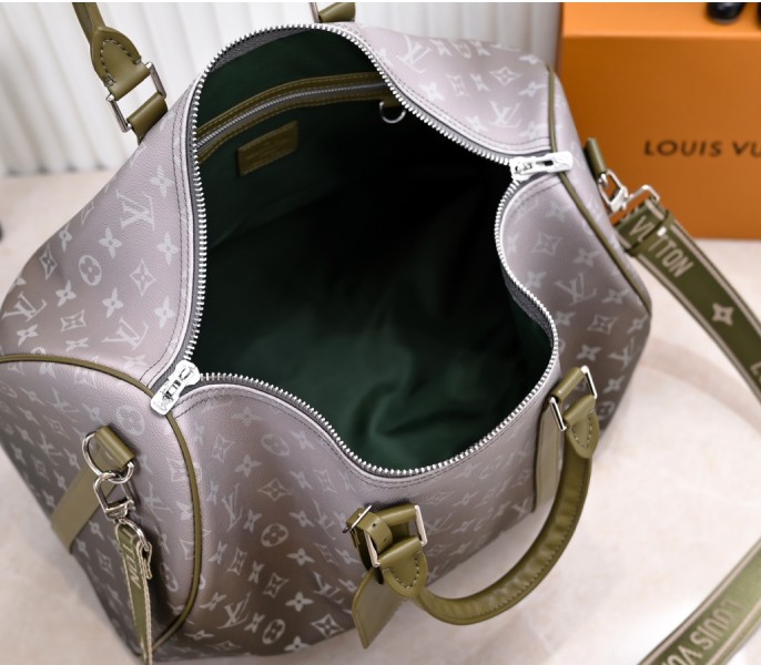 Monogram Gradient Canvas Keepall Bandouliere 45 In Khaki Green