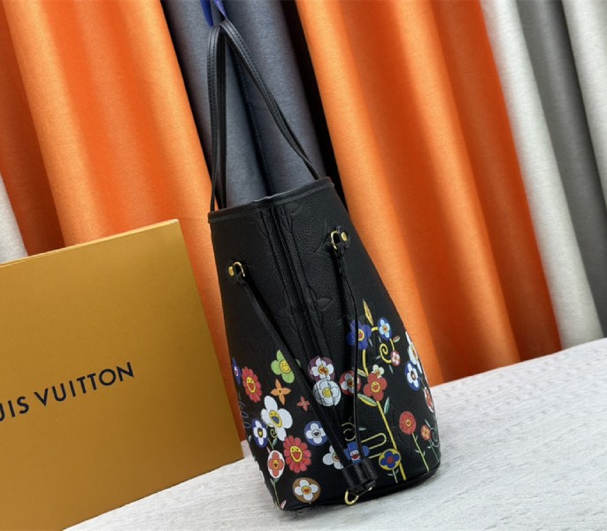 Louis Vuitton X TM Monogram Empreinte Neverfull MM In Black With Style 1