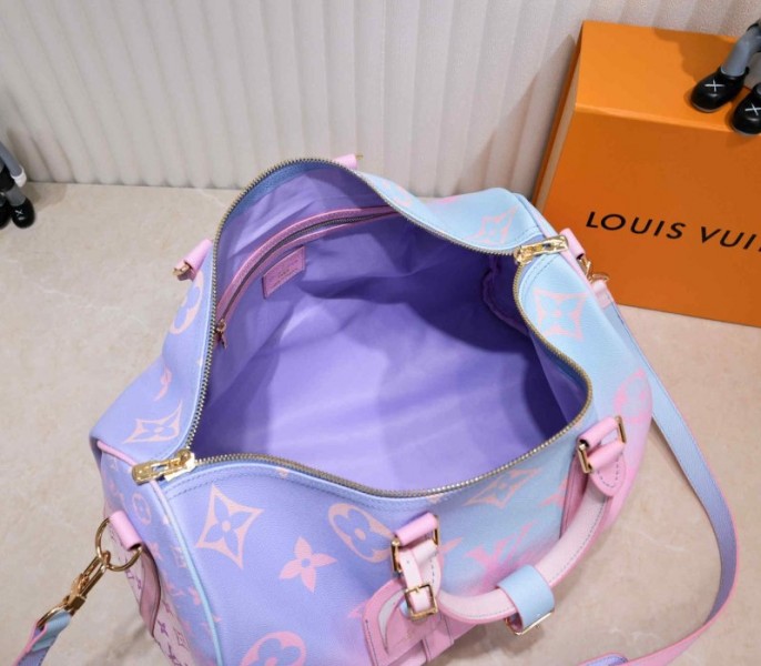 Louis Vuitton Spring 2022 Keepall 45 Luggage In Sunrise Pastel