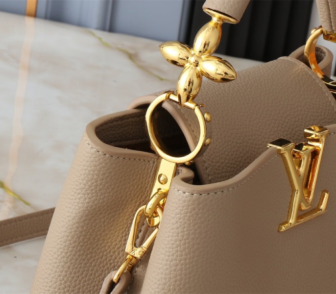 Louis Vuitton Capucines BB Handbag In Galet Gray