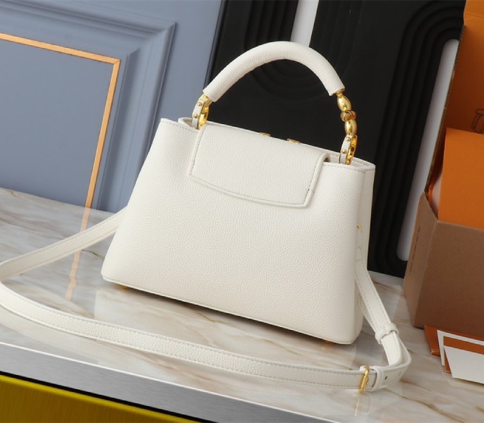 Louis Vuitton Capucines BB Handbag In Quartz White