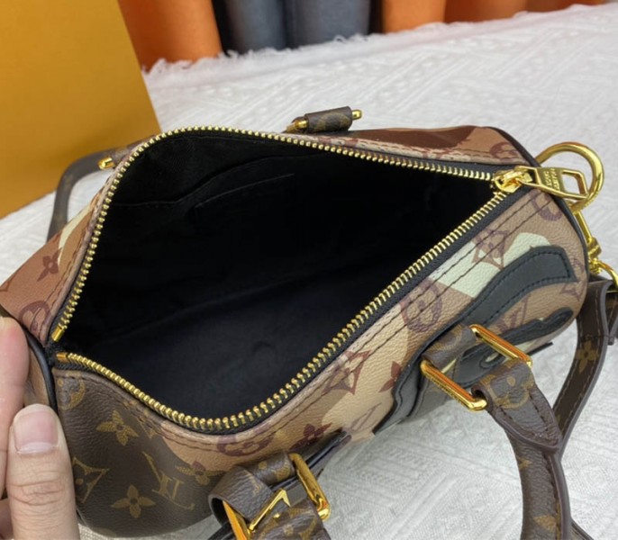 Louis Vuitton J Hope X Keepall Bandouliere 25 Brown Travel Bag In Two Eyes Patches