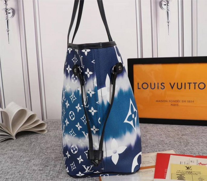 Louis Vuitton Seasonal Escale Neverfull MM Tote In Blue