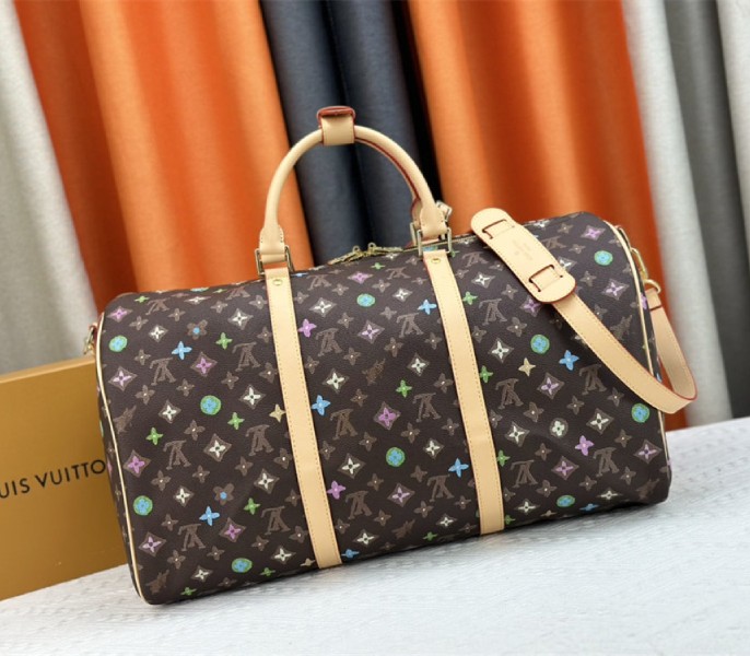 Louis Vuitton Monogram Craggy Keepall Travel 50 Bag In Chocolate