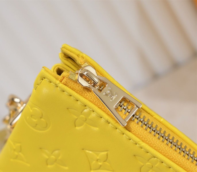 Louis Vuitton Coussin PM Bag In Yellow With Jacquard Strap
