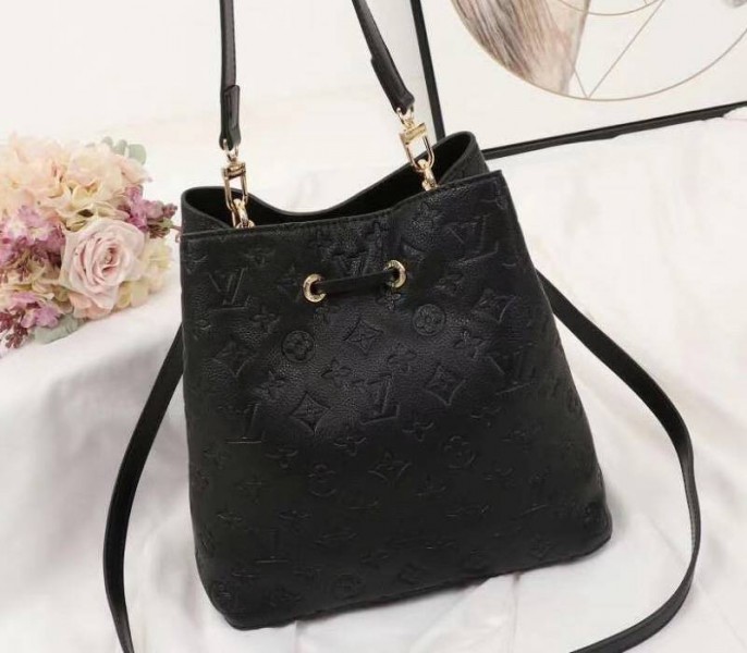 Louis Vuitton Monogram Empreinte NeoNoe MM Bag In Black