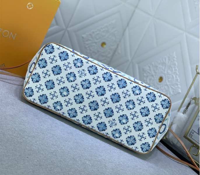 Louis Vuitton LV By The Pool Monogram Tiles Canvas Neverfull MM Tote In Lagoon Blue