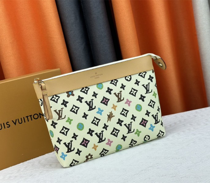 Louis Vuitton Monogram Craggy Voyage Souple Pochette In Vanilla
