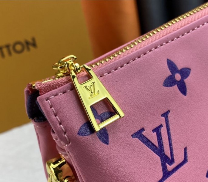 Louis Vuitton Coussin PM Bag In Pink And Purple With Jacquard Strap