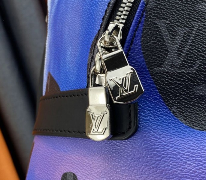 Louis Vuitton Monogram Eclipse Discovery Backpack In Blue Sunrise
