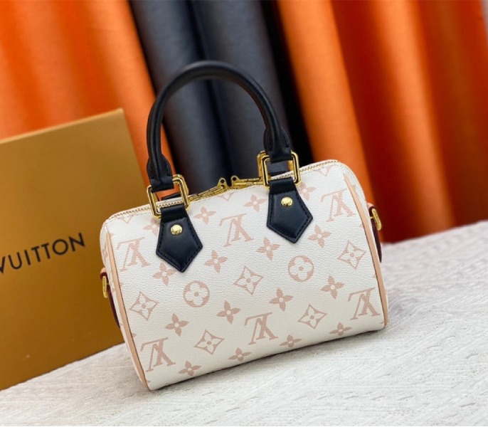 Louis Vuitton Monogram Dune Canvas Speedy 20 Handbag With Jacquard Strap