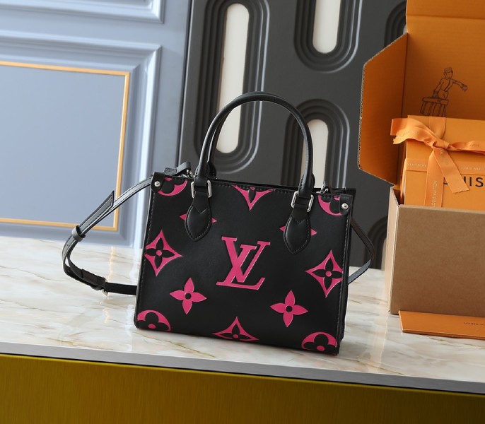 Monogram Empreinte OnTheGo PM Tote In Black And Magenta Pink