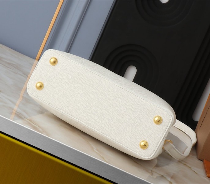 Louis Vuitton Capucines BB Handbag In Quartz White