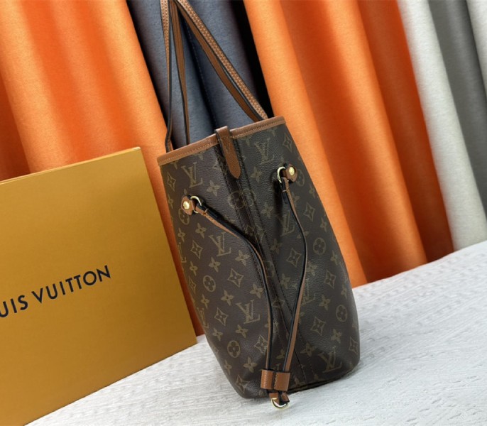 Louis Vuitton Neverfull Bandouliere Inside Out MM Tote In Monogram Canvas And Brown Leather