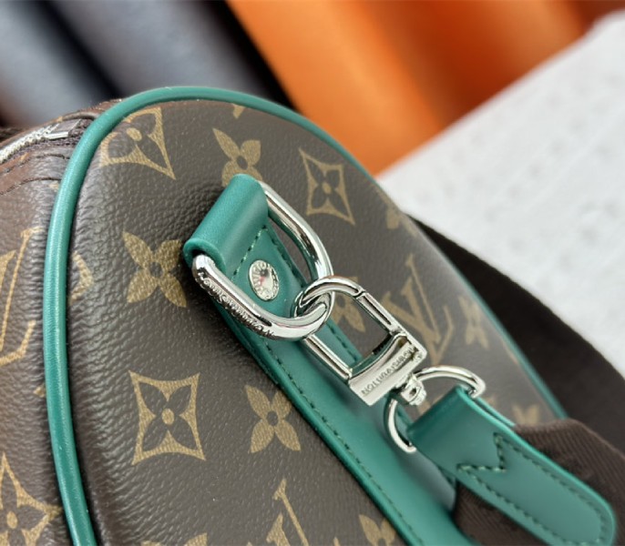 Louis Vuitton Monogram Macassar Canvas Keepall Bandouliere 35 In Borneo Green