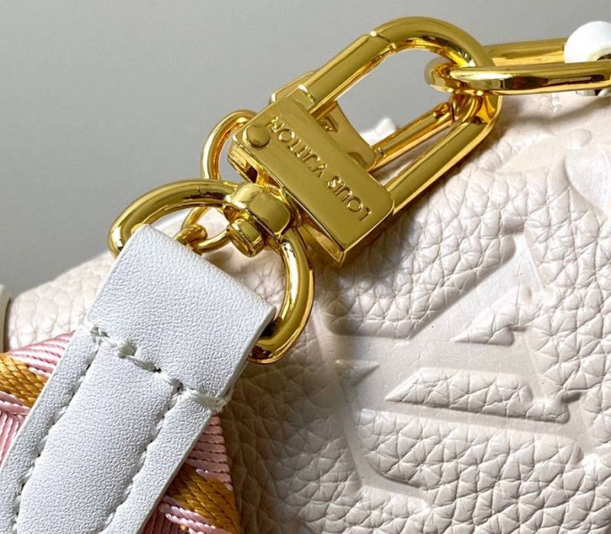 Louis Vuitton Monogram Empreinte Petite Malle Souple Handbag In Cream