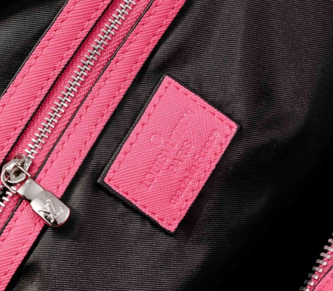 Louis Vuitton Taiga Leather Keepall Bandouliere 50 Travel Bag In Pink