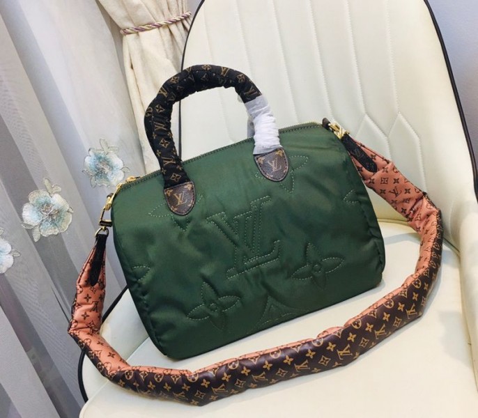 Louis Vuitton Econyl Regenerated Nylon Speedy Bandouliere 30 Handbag In Khaki Green
