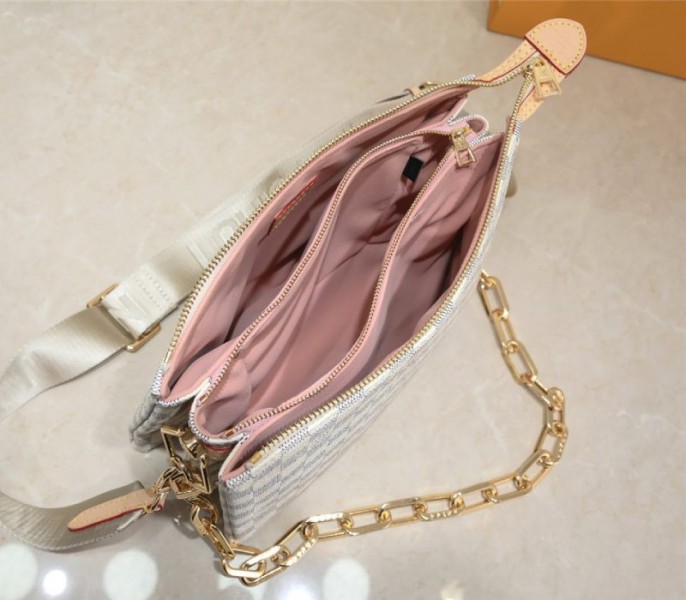 Louis Vuitton Damier Azur Coussin PM Bag With Jacquard Strap