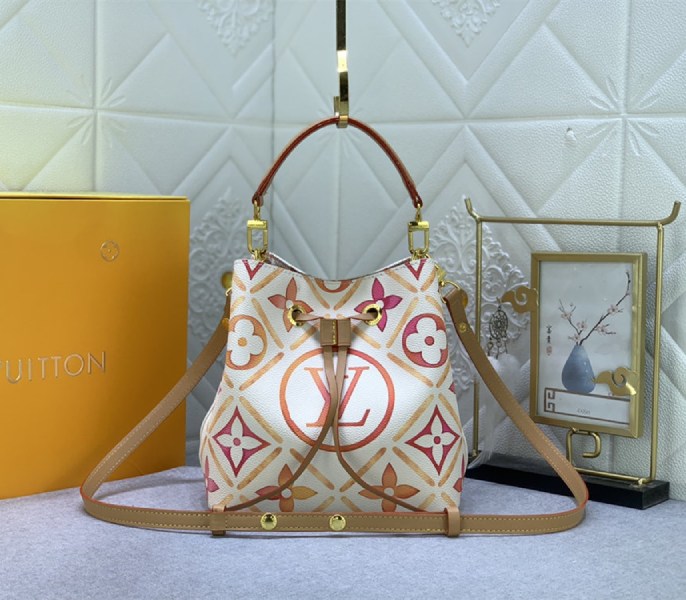 Louis Vuitton LV By The Pool Monogram Tiles Canvas NeoNoe BB Bag In Coral