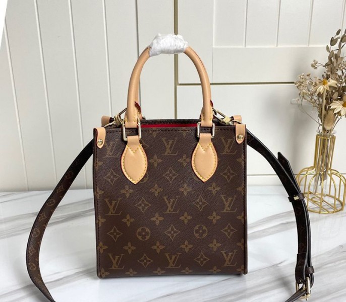 Louis Vuitton Monogram Canvas Sac Plat BB Carryall Handbag