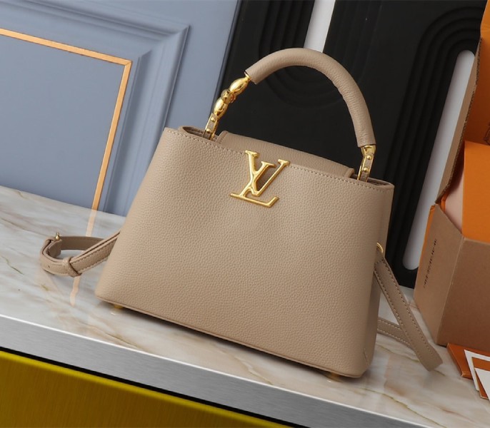 Louis Vuitton Capucines BB Handbag In Galet Gray