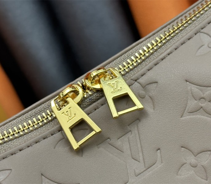 Louis Vuitton Monogram Empreinte Coussin MM Hobo In Galet Gray