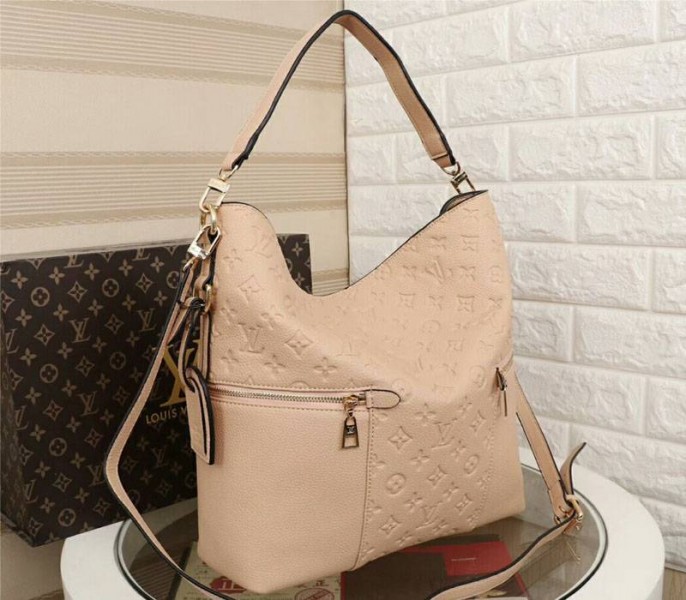 Louis Vuitton Monogram Empreinte Melie Hobo In Beige