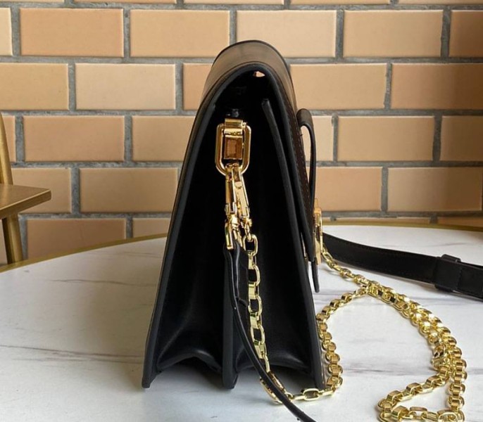 Louis Vuitton Dauphine Lugano MM Bag In Black