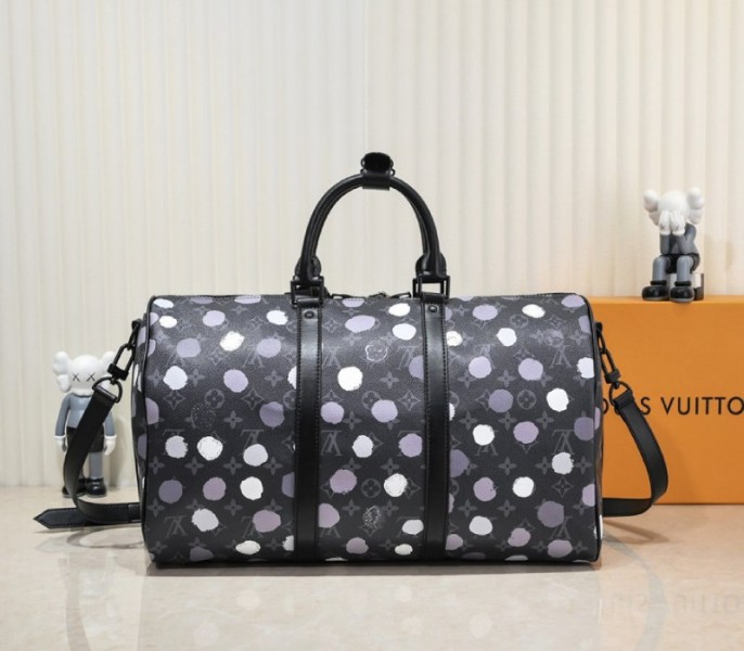 Louis Vuitton X YK Monogram Eclipse Keepall 45 Bandouliere Travel Bag