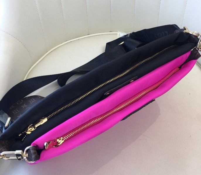 Louis Vuitton Econyl Regenerated Nylon Maxi Multi Pochette Accessoires In Black And Fuchsia