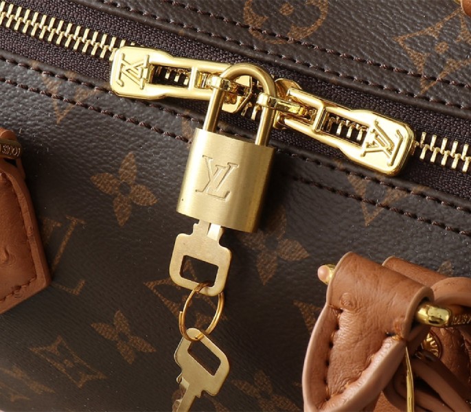 Louis Vuitton Monogram Canvas Soft Speedy 30 Boho Handbag In Tan