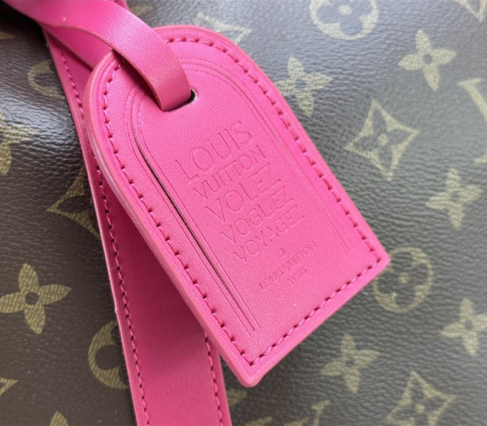 Louis Vuitton Monogram Macassar Canvas Keepall Bandouliere 50 In Pondichery Pink