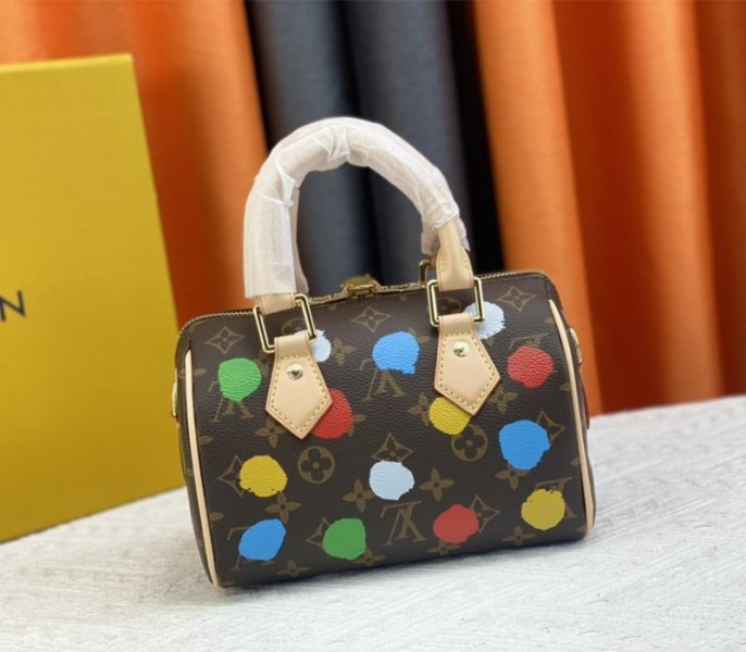 Louis Vuitton X YK Monogram Canvas Speedy 20 Handbag With Textile Strap In Style 2