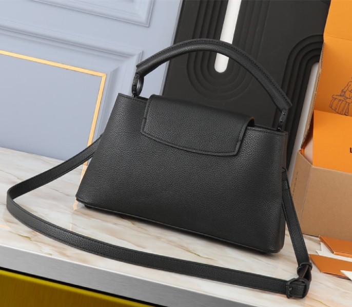 Louis Vuitton Capucines East-West MM Handbag In All Black