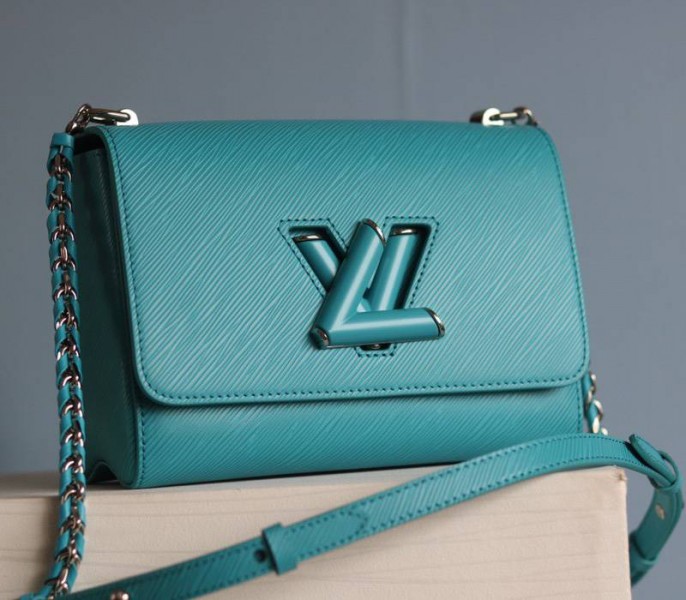 Louis Vuitton Epi Leather Twist MM Bag In Celestial Blue