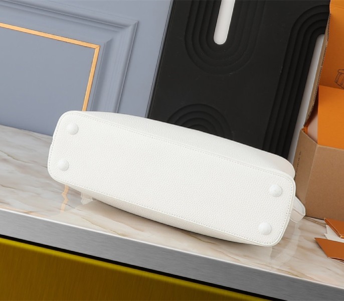 Louis Vuitton Capucines East-West MM Handbag In All Optic White