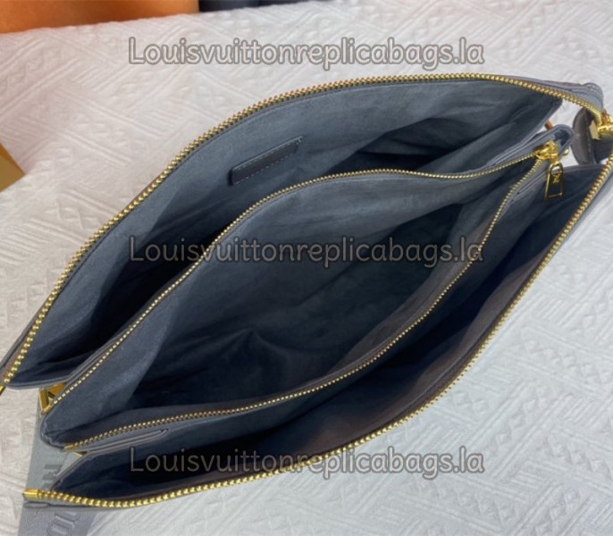 Louis Vuitton Coussin MM Bag In Gray With Jacquard Strap