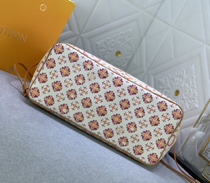 Louis Vuitton LV By The Pool Monogram Tiles Canvas Neverfull MM Tote In Coral