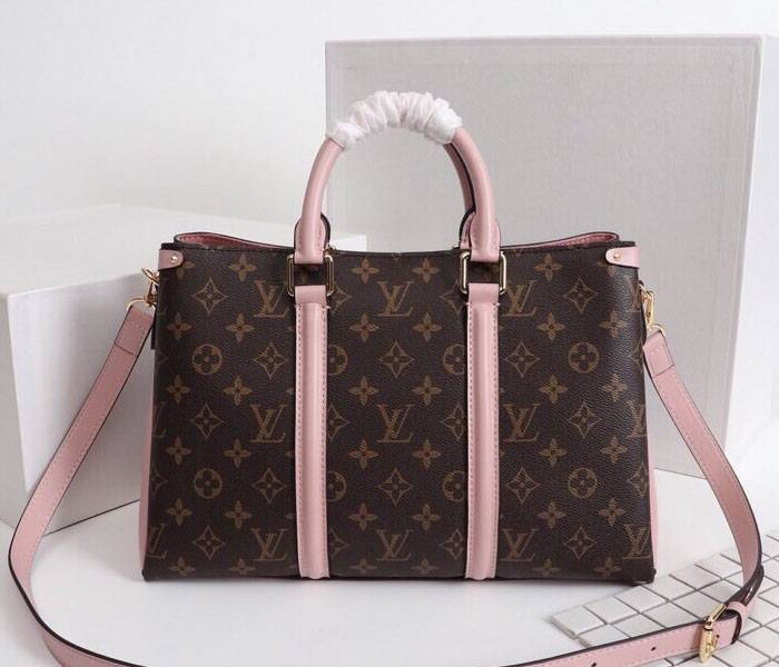 Louis Vuitton Monogram Canvas Soufflot MM Bag In Peach