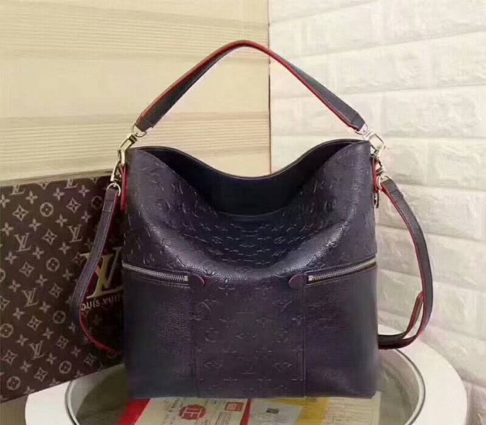Louis Vuitton Monogram Empreinte Melie Hobo In Navy Blue
