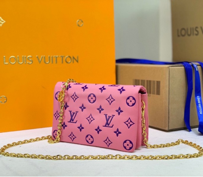 Louis Vuitton Coussin Pochette In Pink And Purple
