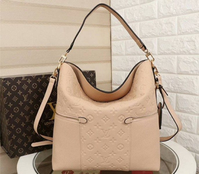 Louis Vuitton Monogram Empreinte Melie Hobo In Beige