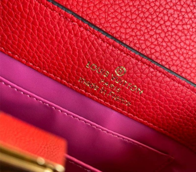 Louis Vuitton Capucines Mini Chain Bag In Red